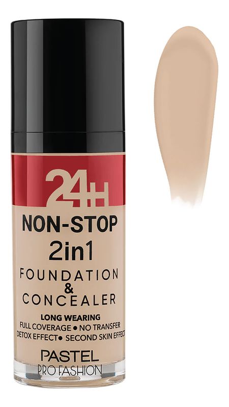 Тональная основа для лица 24H Non-Stop 2in1 Foundation &amp; Concealer 30мл: 603 Ivory
