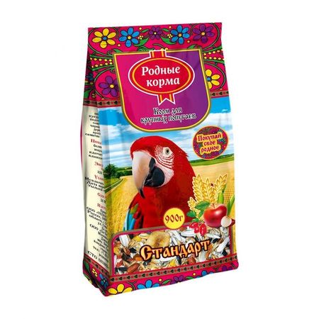Родные корма сухой корм для крупных попугаев стандарт - 900 г 264₽