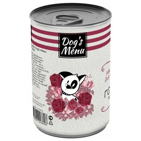 Dogs Menu влажный корм для взрослых собак всех пород с говядиной кусочки в соусе в консервах - 750 г 174₽