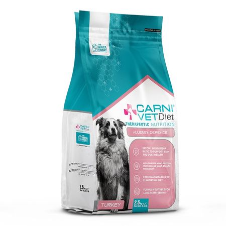Carni Vet Diet Dog Allergy Defense сухой корм для собак при аллергии здоровая кожа и шерсть диетический с индейкой - 25 кг 3475₽