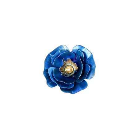 FlyInHome Синяя брошь-цветок из титана