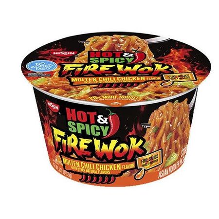 Лапша Nissin Hot Spicy Fire Wok креветки с кунжутом, 129 г