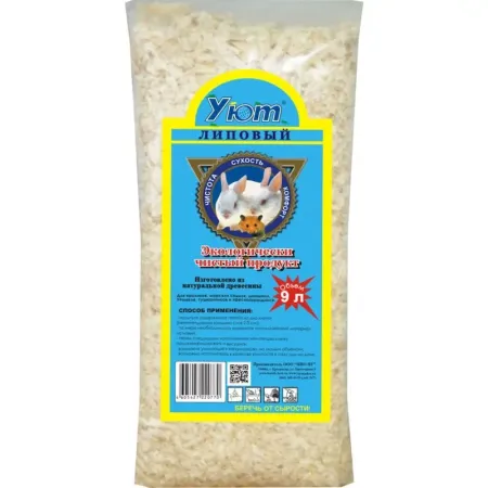 Уют подстилка гигиеническая для взрослых грызунов липовый - 9 л 126₽
