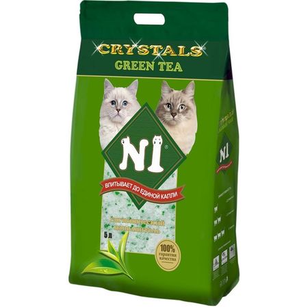 N1 Crystals Green Tea наполнитель силикагелевый Зелёный чай - 5 л 644₽