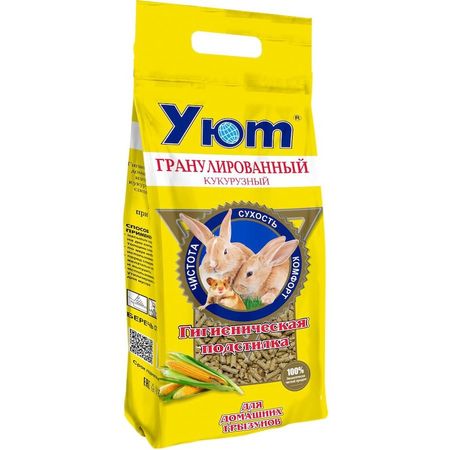 Уют подстилка гигиеническая для взрослых грызунов кукурузный - 9 л 202₽