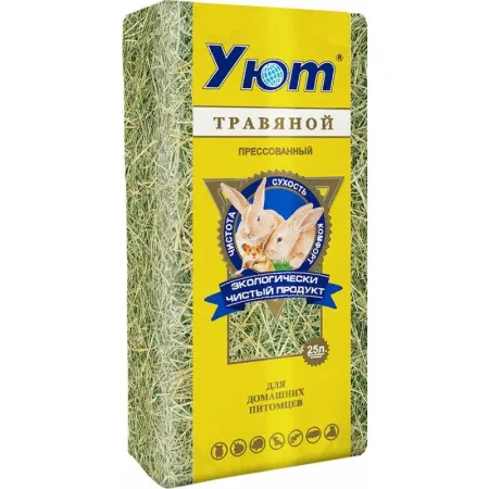 Уют подстилка гигиеническая для взрослых грызунов травянной - 25 л 126₽