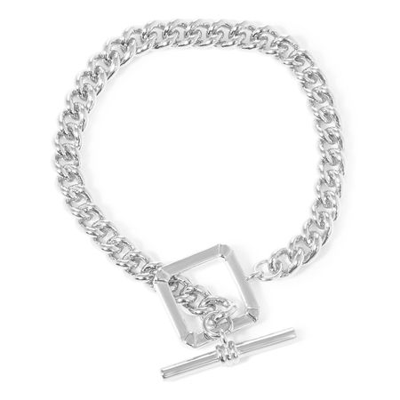 Lisa Smith Серебристый браслет-цепь с квадратным замком