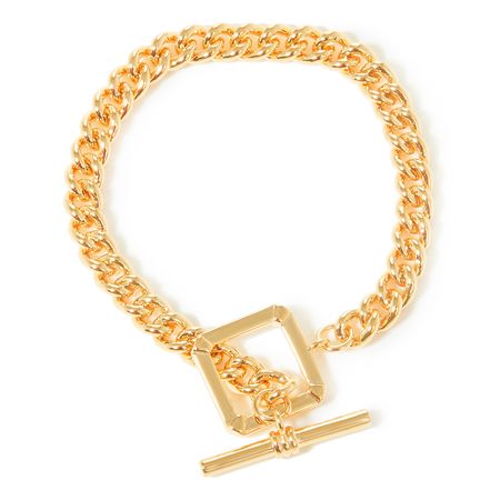 Lisa Smith Золотистый браслет-цепь с квадратным замком