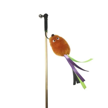 Semi игрушка-махалка для кошек мышь с лентами на веревке оранжевая 109₽