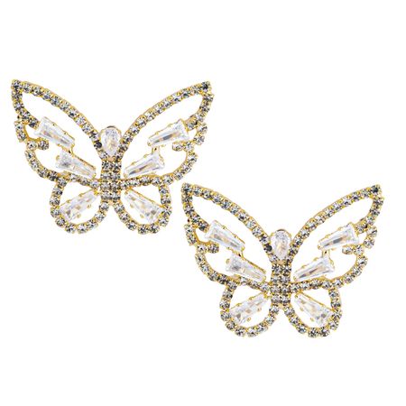 Herald Percy Золотистые серьги бабочки с кристаллами