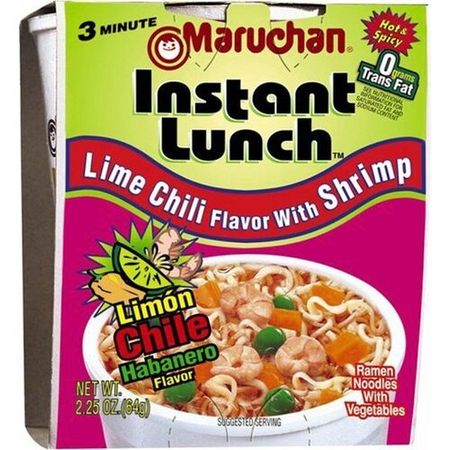 Лапша Maruchan Instant Lunch Hot Spicy Lime Shrimp, с креветками, 64 г