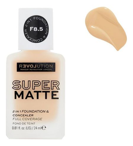 Тональная основа-консилер для лица Super Matte 2 in 1 Foundation &amp; Concealer 24мл: F8.5