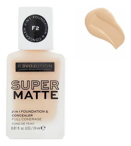 Тональная основа-консилер для лица Super Matte 2 in 1 Foundation &amp; Concealer 24мл: F2