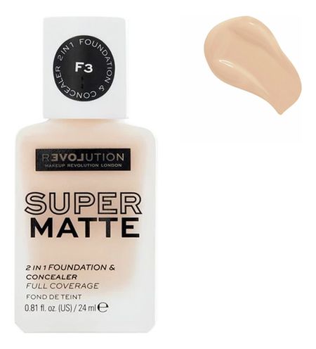 Тональная основа-консилер для лица Super Matte 2 in 1 Foundation &amp; Concealer 24мл: F3