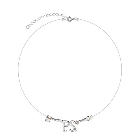 Phenomenal Studio Чокер с фирменным логотипом и кристаллами P.S. Mini Rhodium Necklace