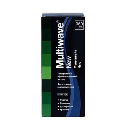 Раствор для всех типов контактных линз универсальный New Multiwave/Мультивэйв 350мл