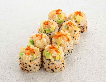 Ролл с гребешком и креветкой (8 шт)