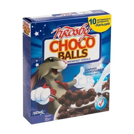 Сухой завтрак Krosby Choco Balls, шоколадный, 200 г