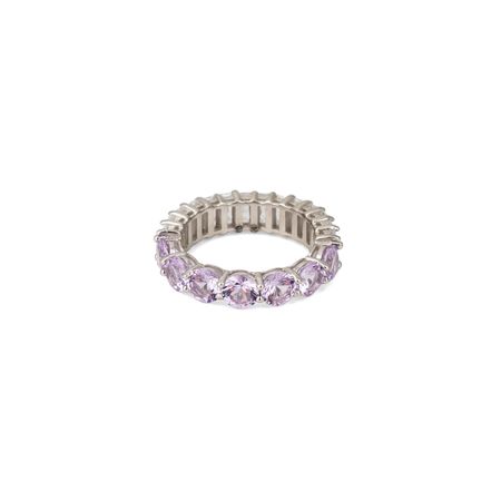 Holy Silver Кольцо-дорожка из розовых и белых кристаллов разной формы