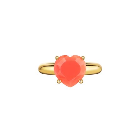 Moonka Позолоченное кольцо из серебра с халцедоном Cartoon ring Heart