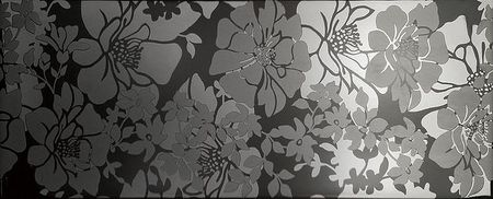 Керамический декор Cedam Lustri Flower Nero Lucido DFN.041 20х50 см