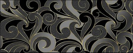 Керамический декор Cedam Lustri Ricciolo Nero DRICC.NERO 20х50 см