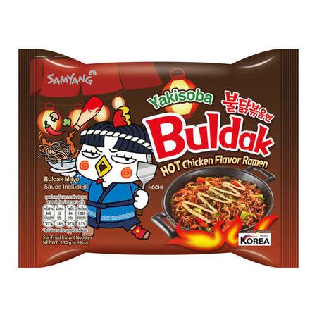 Лапша Samyang Hot Chickeflavor Ramen Yakisoba, со вкусом курицы в соусе, 130 г