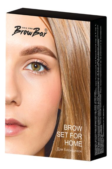Набор домашнего окрашивания бровей Brow For Home (очищающий лосьон + краситель + оксидант-крем + щеточка + микробраш + емкость): Для блондинок