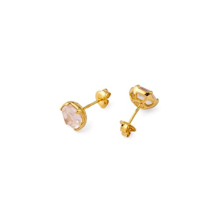 Wisteria Gems Позолоченые серьги-шестиугольники из серебра из розового кварца 6440₽