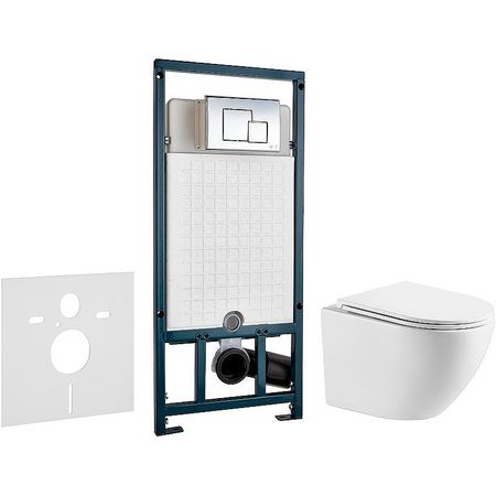 Комплект унитаза WellWant Aura WWU01121WK с сиденьем Микролифт и инсталляцией WeltWasser WW Marberg 507 1000000594910000005953 с клавишей смыва Хром глянцевый 16807₽