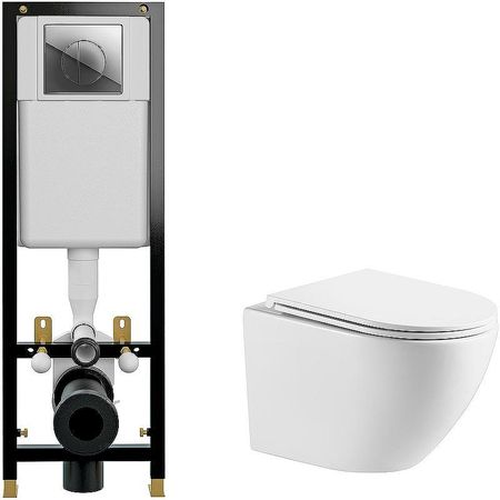 Комплект унитаза WellWant Aura WWU01121WK с инсталляцией Cersanit Black 35 S-IN-BLACK-Cg-w с сиденьем Микролифт и клавишей смыва Хром 20227₽