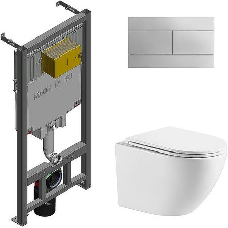 Комплект унитаза WellWant Aura WWU01121WK с сиденьем Микролифт и инсталляцией Jacob Delafon E29025-NFE4316-CP с сиденьем Микролифт и клавишей смыва Хром 29584₽