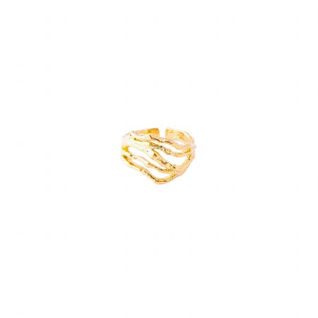 Lisa Smith Золотистое фактурное многоуровневое кольцо