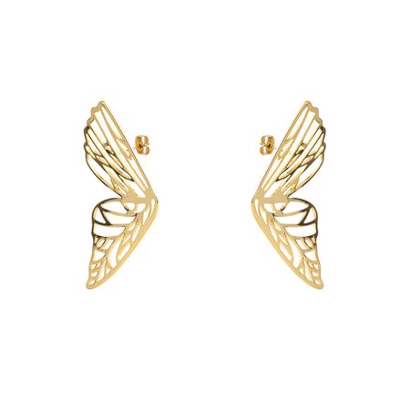Aloud Золотистые серьги-крылья бабочки