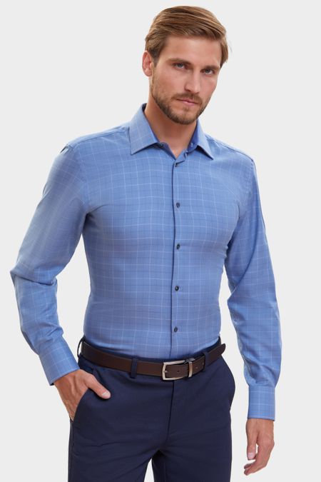 Сорочка полуприталенная в клетку 7990₽