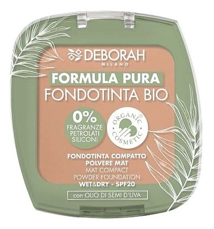 Тональная пудра-основа для лица Formula Pura Fondotinta Bio 9г: 04 Карамельный