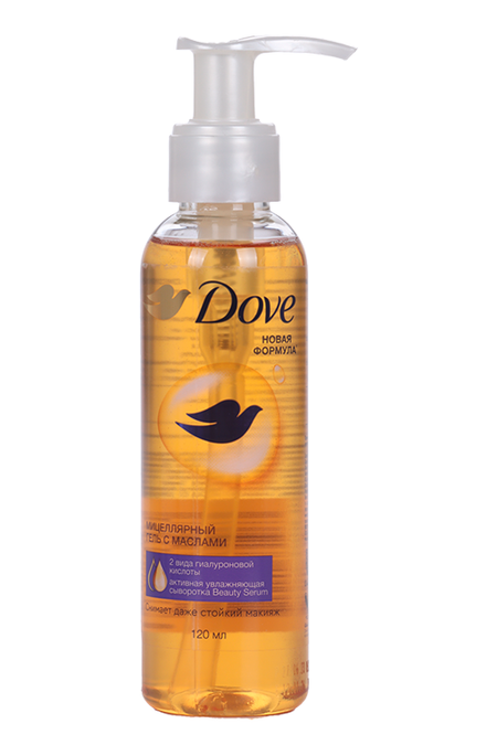 Гель DOVE д/снятия макияжа мицеллярный с маслами, 120 мл