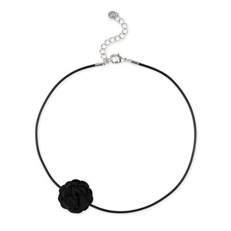 Free Form Jewelry Черный чокер с малым тканным цветком