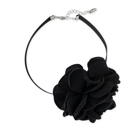 Free Form Jewelry Черный чокер с тканным цветком