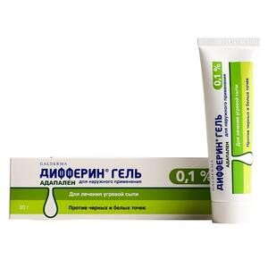 Лекарственное средство Дифферин® Гель от акне, угрей и черных точек 0,1%, 30 г