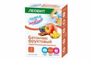 Леовит худеем за неделю Батончик фруктовый жиросжигающий комплекс 70 г 7 шт