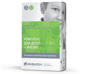 Akvion Daily Комплекс для детей 3-7 лет + Инозит со вкусом яблока жевательные Таблетки 30 шт