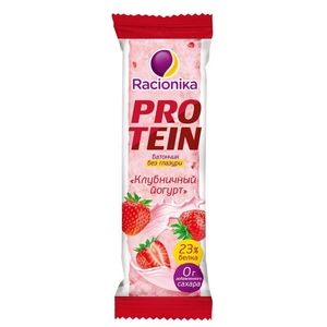 Racionika Protein Клубничный йогурт Батончик высокобелковый неглазированный 45 г