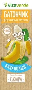 Vita Verde Фруктовый Батончик банановый для детского питания 30 г