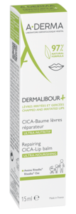 A-Derma Dermalibour+ Бальзам для губ восстанавливающий 15 мл