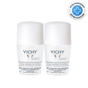Vichy Дезодорант для чувствительной кожи шариковый 48 часов дуопак 50 мл 2 шт