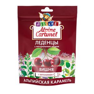 Alpine Caramel Альпийская карамель Леденцы детские с медом Вишня 75 г
