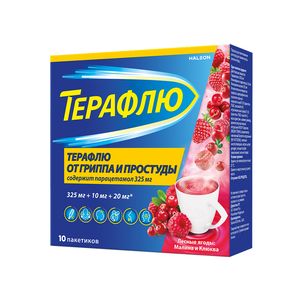 ТераФлю от гриппа и простуды Порошок для приготовления раствора для приема внутрь лесные ягоды 10 шт