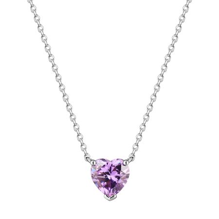 WANNA?BE! Ожерелье «Разрыв сердечек» из серебра с крупным лавандовым камнем