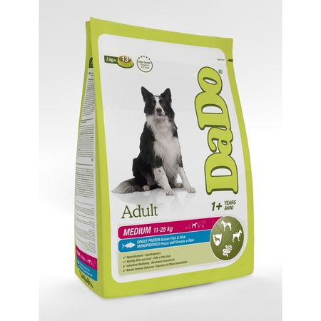 Dado Dog Adult Medium Ocean Fish  &amp; Rice сухой монобелковый корм для собак средних пород, с рыбой и рисом - 3 кг